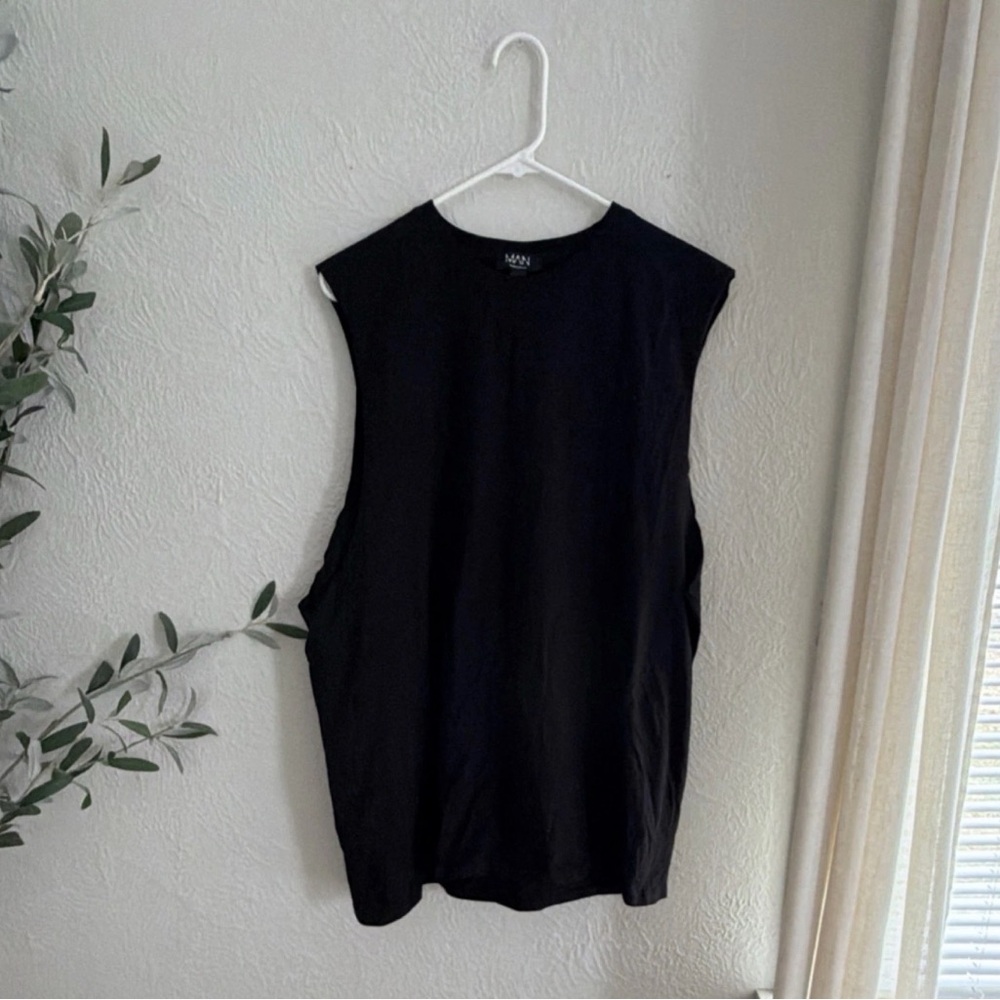 Boohoo Mens Black Muscle Tank Top